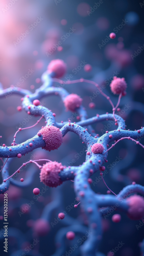 Poster glp1 molecule in an atomic structure, depicted with a high-resolution microscopic view.