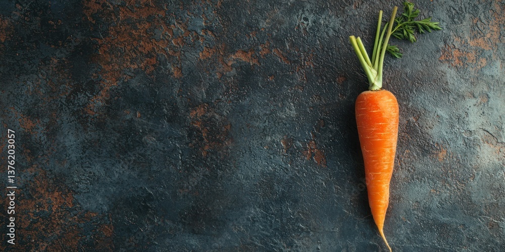 Poster isolated carrot on plain surface with no distractions