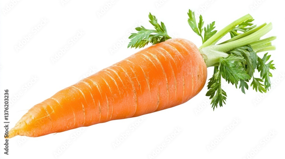 Poster Isolated carrot showing smooth texture and bright color 