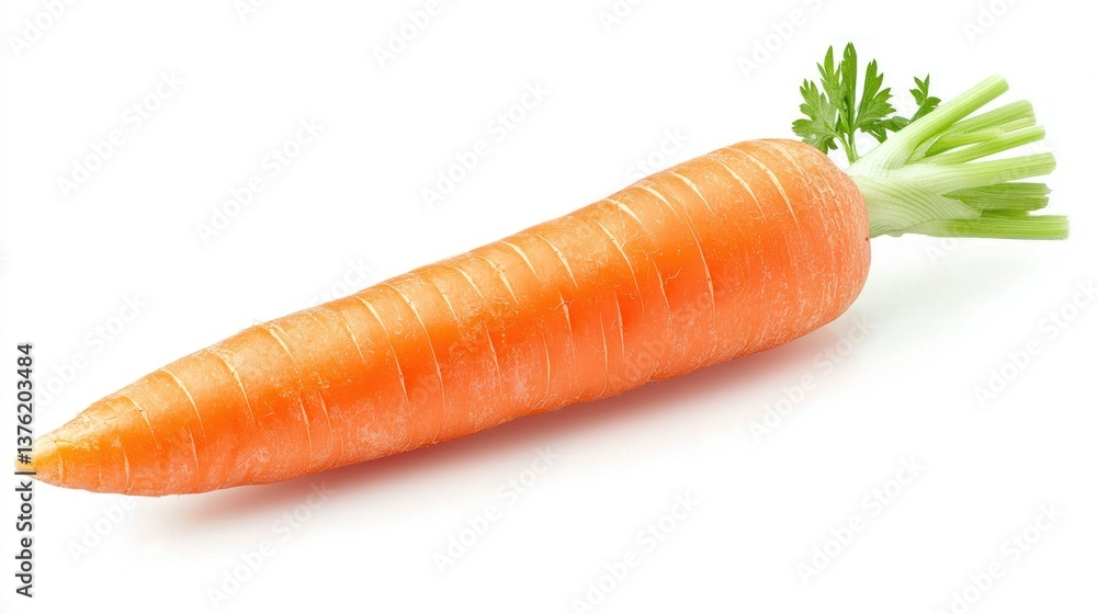 Poster Isolated carrot showing smooth texture and bright color 