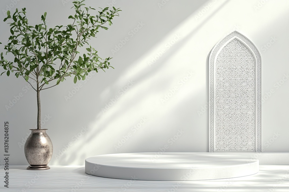 Poster minimalist space features elegant architectural elements and nat