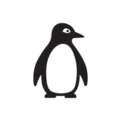 black penguins silhouette vector