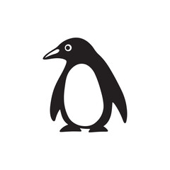 black penguins silhouette vector