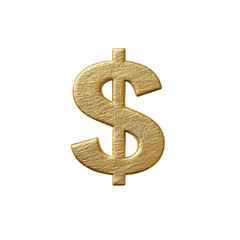 Obraz premium Golden dollar sign symbolizing wealth and financial success. transparent background.