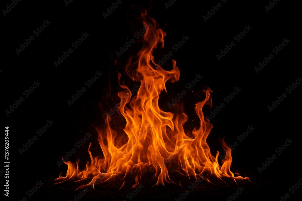 Poster bonfire blazing against a dark backdrop, radiating warmth and inviting glow as flames dance upward i