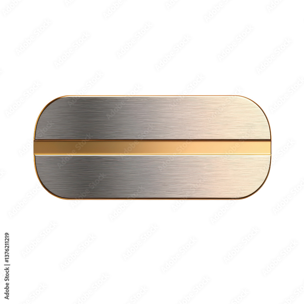 Poster stylish metallic design element with a sleek finish and elegant lines. transparent background.