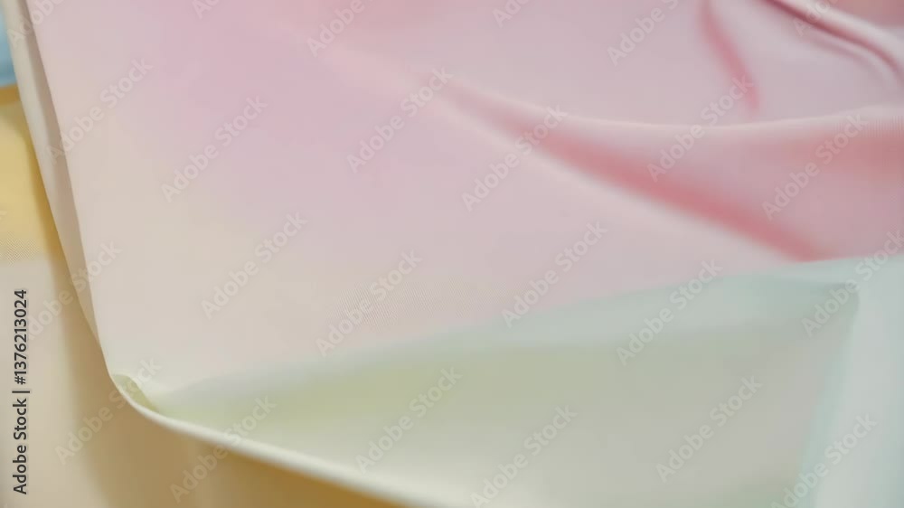 Poster a piece of fabric with a purple hue. the fabric is folded and has a smooth texture. the color of the