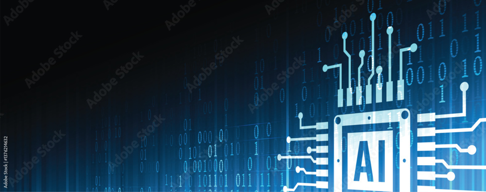 Aufkleber Artificial intelligence and network concept