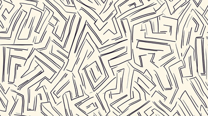 DIY broken lines seamless pattern background in maze style
