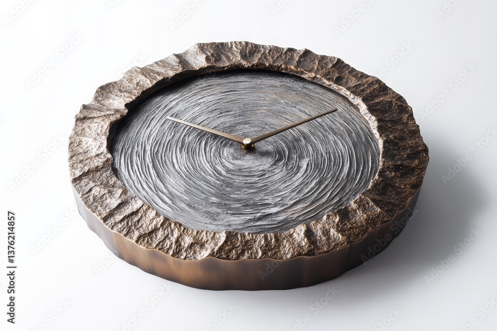Poster an artistic crafted clock with a unique and textured design