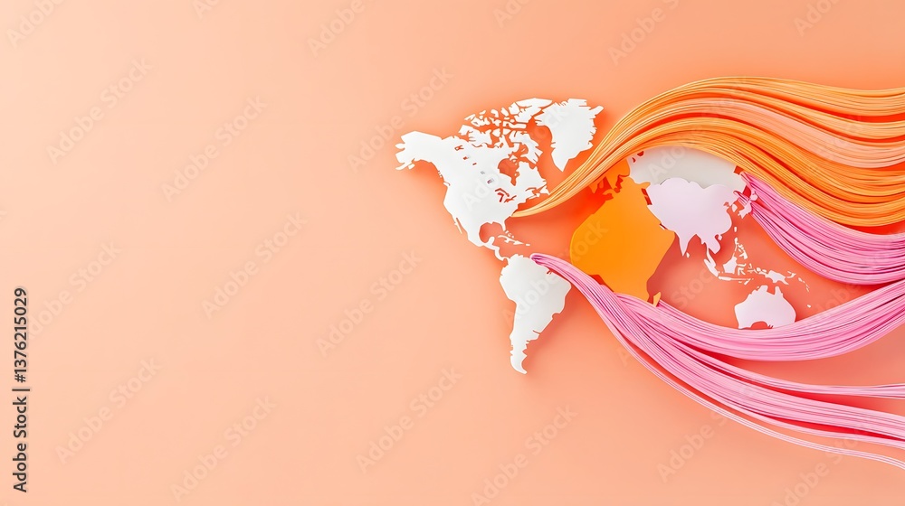 Poster global trade growth economic connectivity through interconnected networks in a visual representation