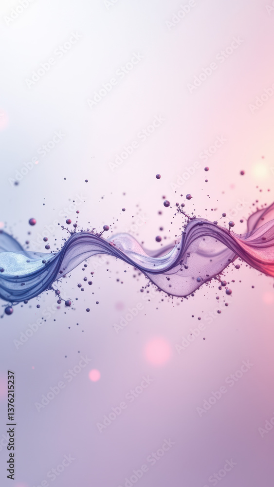 Poster stylized graphic with colorful liquid flow resembling the molecular structure of glp-1.