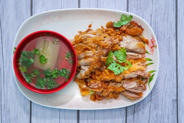 rice steamed with chicken soup