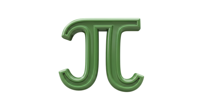 Isolated Green Pi Symbol