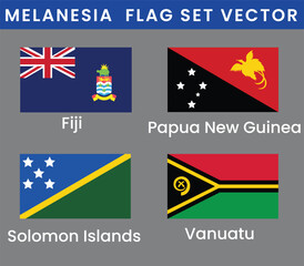 Melanesia Flags Vector CollectionMelanesia Flags Vector Collection