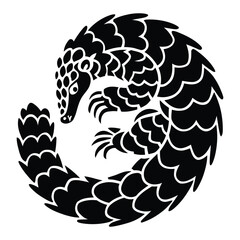 Stylish Black and White Silhouetted Anteater Design