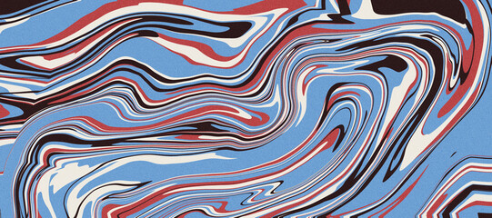 Grainy Background With Patriotic Ribbon Waves