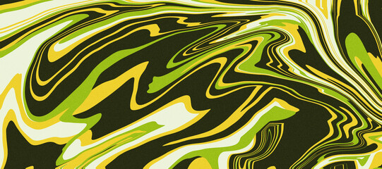 Grainy Background With Electric Lime Marble Swirl.