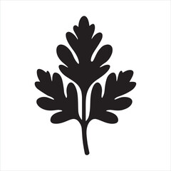 Obraz premium Simple parsley linear black silhouette 