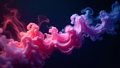Obraz premium Ethereal smoke billowing in intricate shapes against a dark backdrop, abstract, dark, intricate