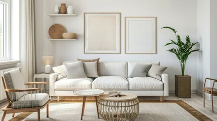 Scandinavian-style living room with neutral tones