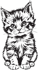 Cute kitten. Hand drawn vector illustration
