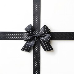 Black dotted ribbon with bow