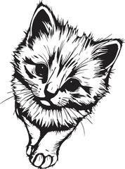 Cute kitten. Hand drawn vector illustration