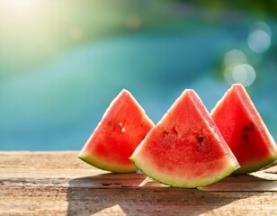 Watermelon Slices Isolated on White Background Watermelon slices