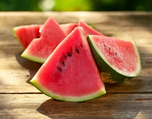 Watermelon Slices Isolated on White Background Watermelon slices