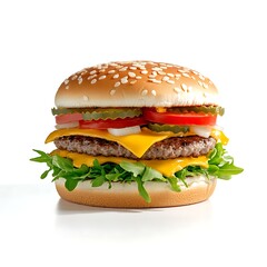 Juicy Double Cheeseburger Closeup.