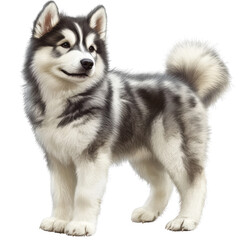 Fototapeta premium Standing Alaskan Malamute Dog