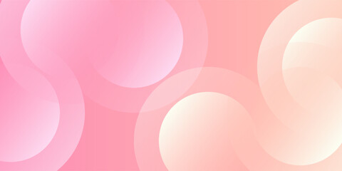 Minimalist banner background, pastel colorful, pink and yellow gradations. Circle effect style geometric, abstract background.