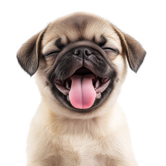 Obraz premium Laughing Pug Puppy Close-Up
