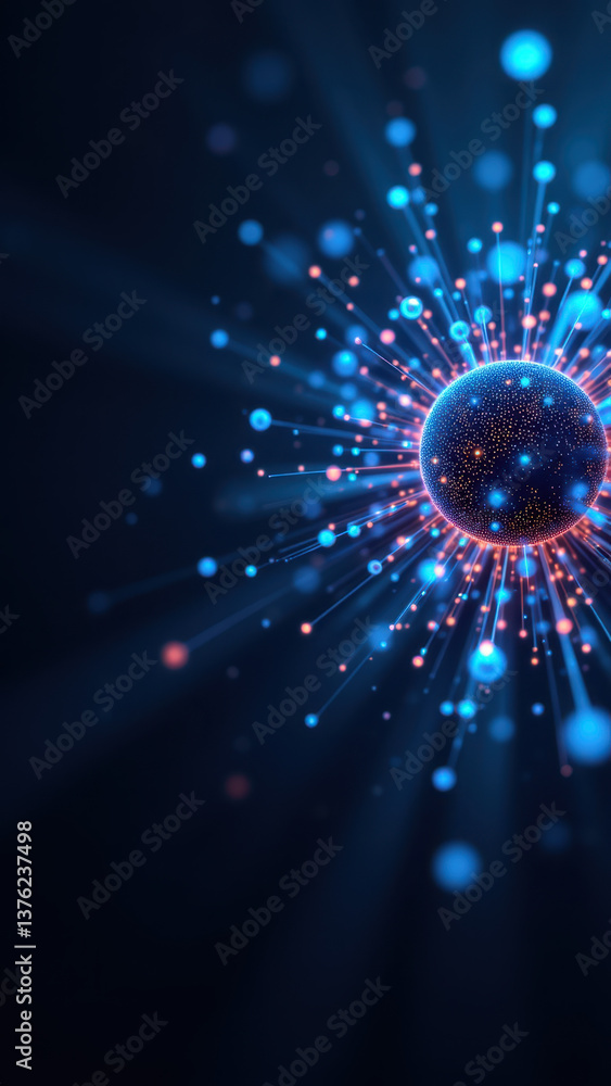 Aufkleber a microscopic view of a glp-1 molecule, highlighted with vibrant colors to emphasize its structure w