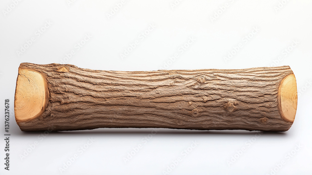 Poster Log showing cross section and bark on white background