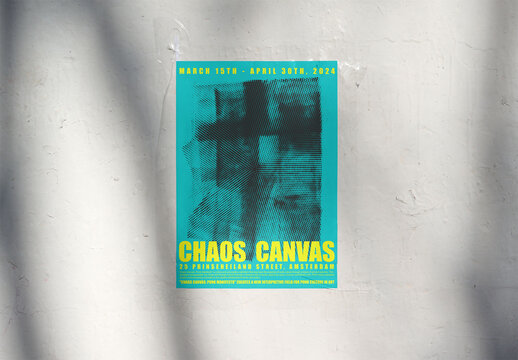 Barcelona Urban poster on Wall. PSD mockup
