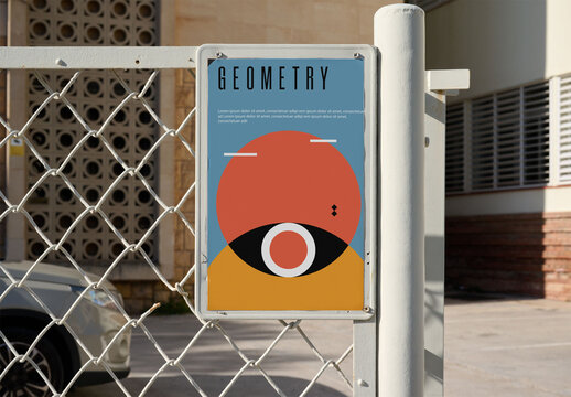 Parking Lot Info Panel Mockup, Barcelona