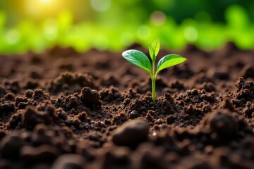 Freshly tilled soil in a garden bed ready for planting seeds, agriculture, agriculture, trowel