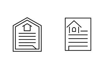 lease agreement icon outline vector illustration