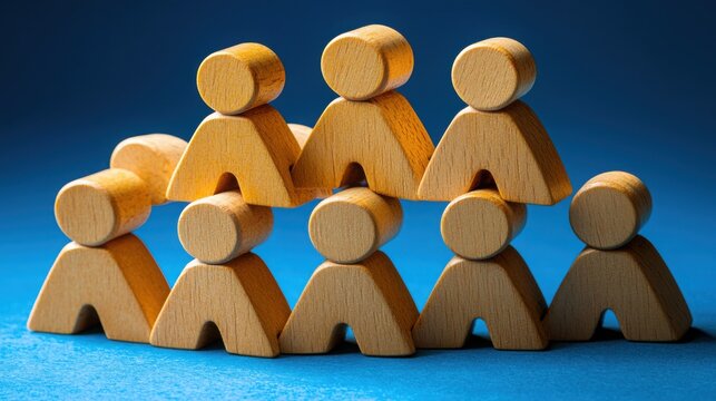 Engaging illustration of a group of wooden people representing asynchronous collaboration and teamwork dynamics