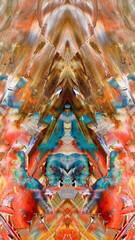 Abstract art background . Hand painting artwork on canvas .