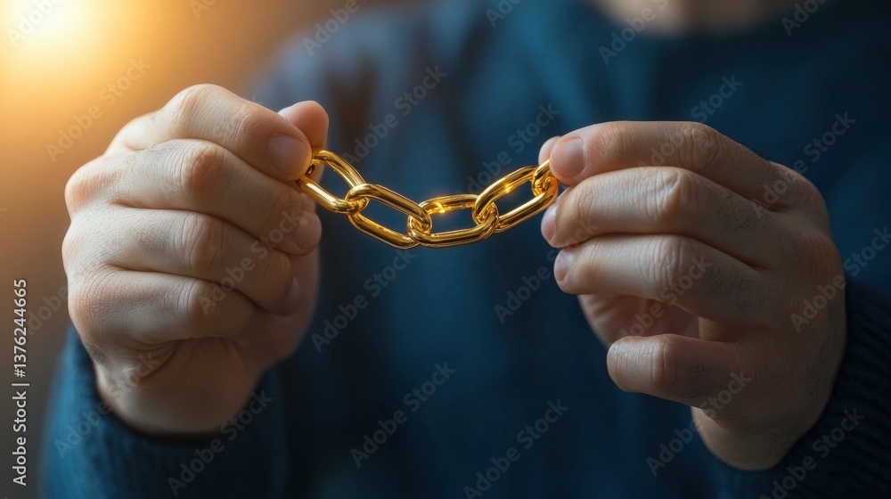 Poster a person holding a gold symbolizing value and trust in blockchain identity verification and security