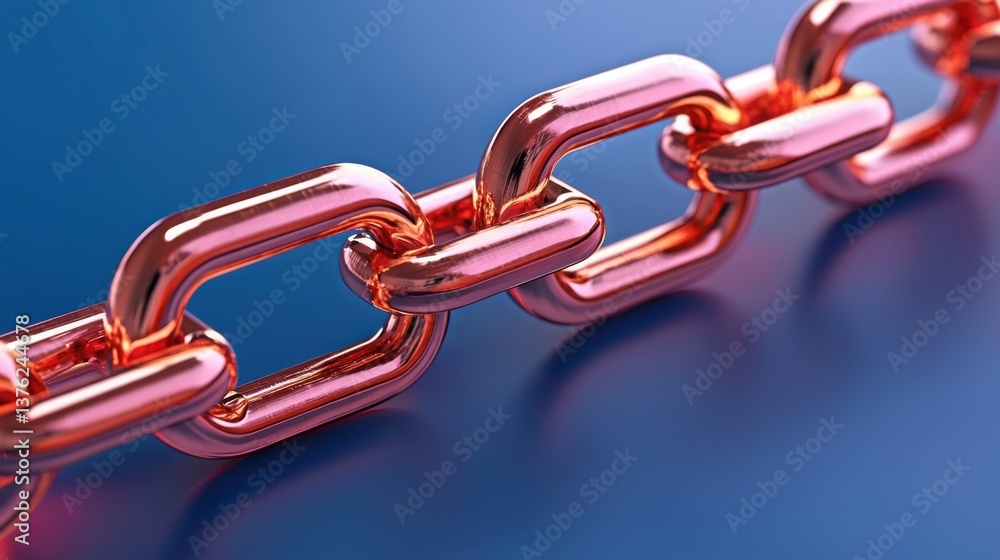 Poster a close-up view of a chain representing integrity and security in blockchain identity verification f