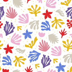Abstract seamless underwater sea design on white. Vector pattern