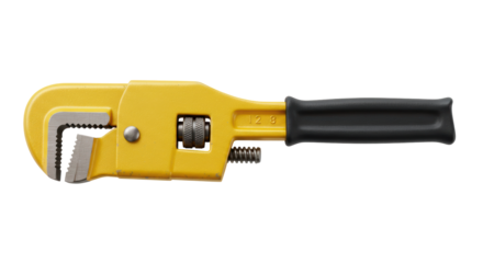 Isolated Yellow Pipe Wrench