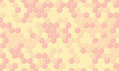 Abstract pastel pink and yellow circle pattern.  Perfect for websites, backgrounds, presentations, and playful designs.
