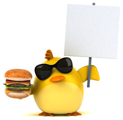 Yellow bird - 3D Illustration