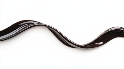 Dark Brown Liquid Wave on White Background