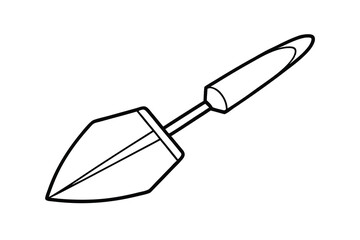Gardening Trowel Tool Outline, Handheld Garden Spade